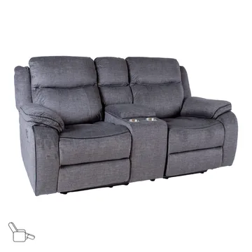 Reclinersoffa Iskmar 2-sits med manuell mekanism - grå - Möbler - Soffa - Biosoffa & reclinersoffa - 2 sits biosoffa & reclinersoffa