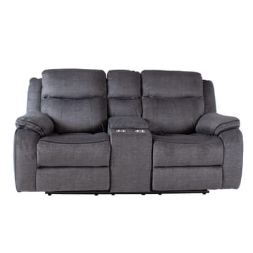 Reclinersoffa Iskmar 2-sits med manuell mekanism - grå - Möbler - Soffa - Biosoffa & reclinersoffa - 2 sits biosoffa & reclinersoffa