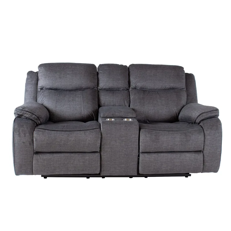 Reclinersoffa Iskmar 2-sits med manuell mekanism - grå - Möbler - Soffa - Biosoffa & reclinersoffa - 2 sits biosoffa & reclinersoffa