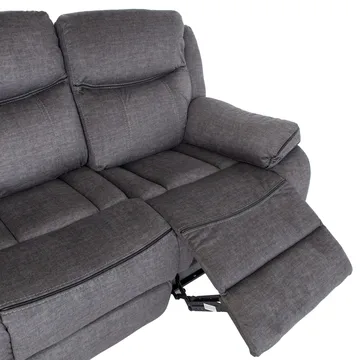 Reclinersoffa Iskmar 3-sits med manuell mekanism - Grå - Möbler - Soffa - Biosoffa & reclinersoffa - 3 sits biosoffa & reclinersoffa
