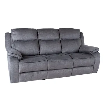 Reclinersoffa Iskmar 3-sits med manuell mekanism - Grå - Möbler - Soffa - Biosoffa & reclinersoffa - 3 sits biosoffa & reclinersoffa