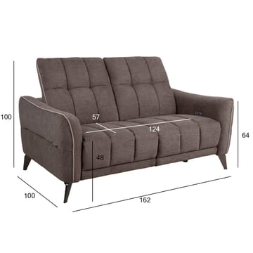 Reclinersoffa Nordan 2-sits elektrisk - ljusbrun med beige passpoal - Möbler - Soffa - Biosoffa & reclinersoffa - 2 sits biosoffa & reclinersoffa