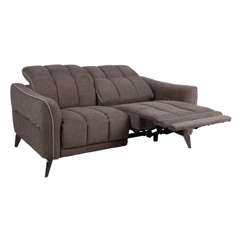 Reclinersoffa Nordan 2-sits elektrisk - ljusbrun med beige passpoal - Möbler - Soffa - Biosoffa & reclinersoffa - 2 sits biosoffa & reclinersoffa