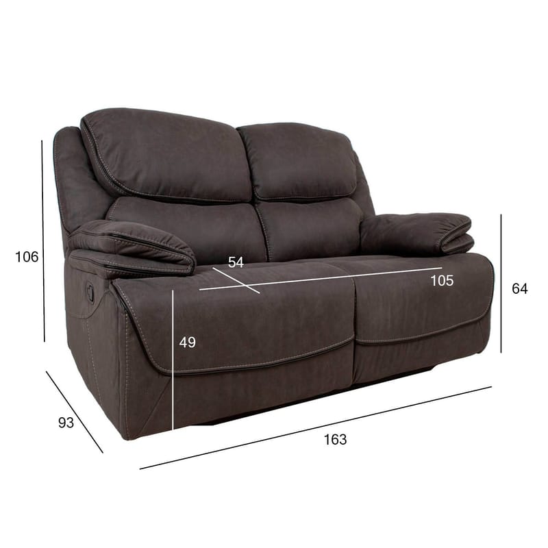 Reclinersoffa Sälmar 2-sits med manuell mekanism - grå - Möbler - Soffa - Biosoffa & reclinersoffa - 2 sits biosoffa & reclinersoffa