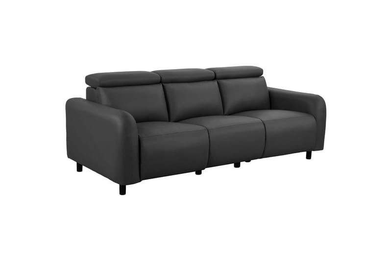 Reclinersoffa utan hörn Loft24 Soffa 3-sits Loft24 Skaane med 2 manuella vilstolar Grey Artificial leather - Möbler - Soffa - Biosoffa & reclinersoffa