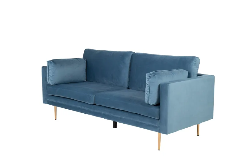Boom Sammetssoffa 3-sits - Blå - Möbler - Soffa - Sammetssoffa