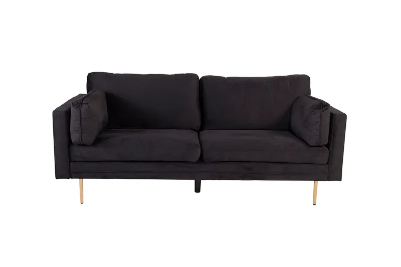 Boom Sammetssoffa 3-sits, Svart