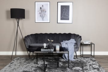 Calais 3-sits Svängd Soffa 180 cm i Sammet - Mörkgrå - Möbler - Soffa - Sammetssoffa