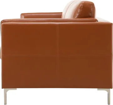 Cansas 3-sits soffa brunt konstläder - 200 cm lång - Cognac matt - Möbler - Soffa - Skinnsoffor