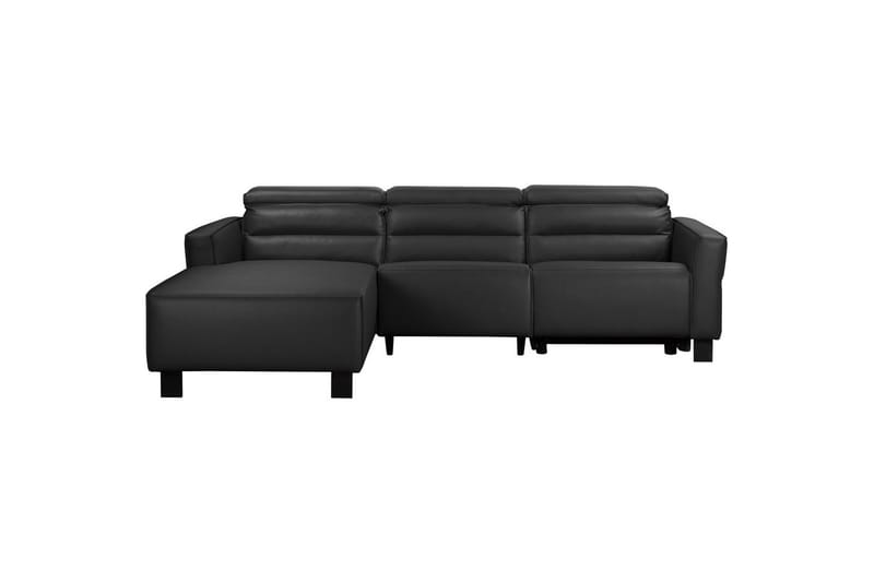 Carpari 3-sits Vänster L-formad Hörnsoffa med Recliner i Konstläder, Svart