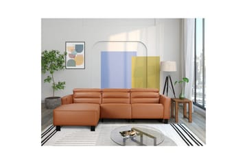 Carpari 3-sits Vänstervänd L-formad Hörnsoffa 263 cm med Recliner i Tyg - Brun - Möbler - Soffa - Skinnsoffor