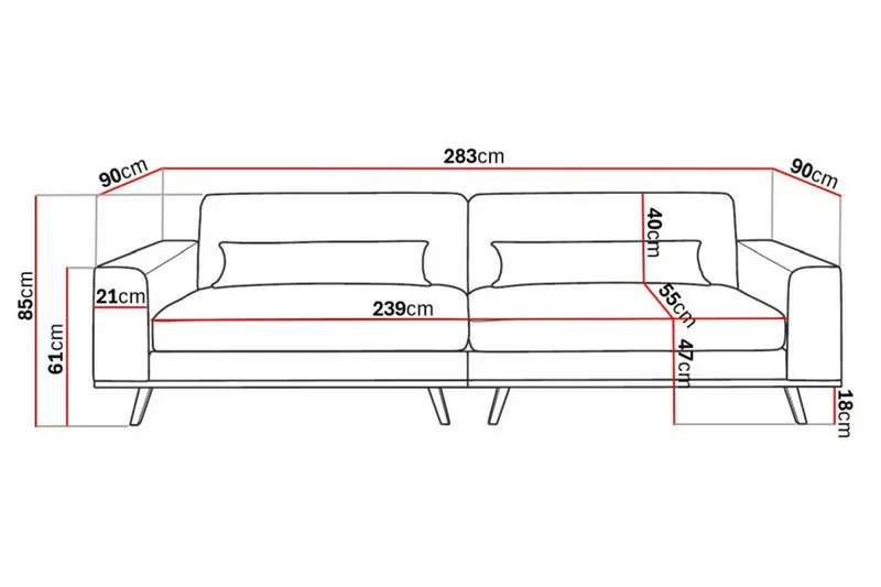 Copenhagen 4-sits Tygsoffa - Ljusgrå - Möbler - Soffa - 4 sits soffa