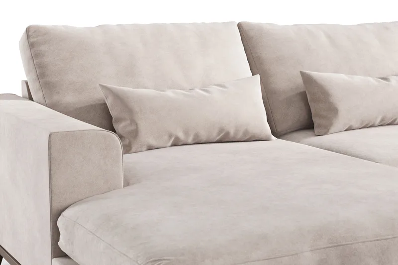 Copenhagen 5-sits Högervänd U-formad Large Soffa med Divan och Schäslong i Sammet - Beige - Möbler - Soffa - U-soffa