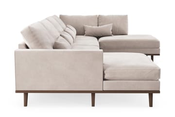 Copenhagen 5-sits Högervänd U-formad Large Soffa med Divan och Schäslong i Sammet - Beige - Möbler - Soffa - U-soffa