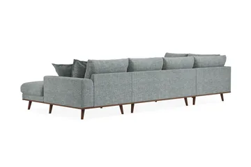 Copenhagen Premium 5-sits Vänstervänd U-formad Djup Soffa med Divan och Schäslong i Chenille - Grå/Blå - Möbler - Soffa - U-soffa