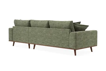 Copenhagen Premium 4-sits Högervänd L-formad Djup Divansoffa i Chenille - Grön - Möbler - Soffa - Divansoffor & schäslongsoffa