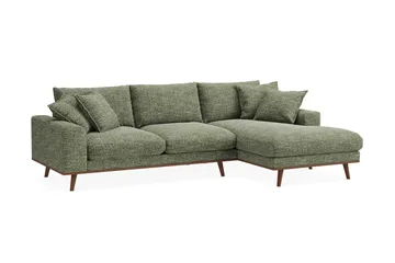 Copenhagen Premium 4-sits Högervänd L-formad Djup Divansoffa i Chenille - Grön - Möbler - Soffa - Divansoffor & schäslongsoffa