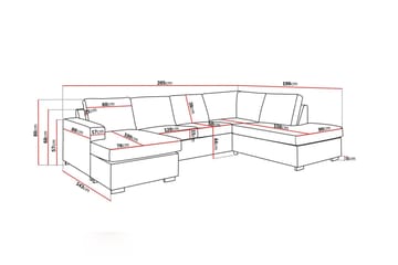 Crazy 4-sits Högervänd U-formad Large Soffa med Divan och Schäslong i Konstläder - Svart - Möbler - Soffa - Skinnsoffor
