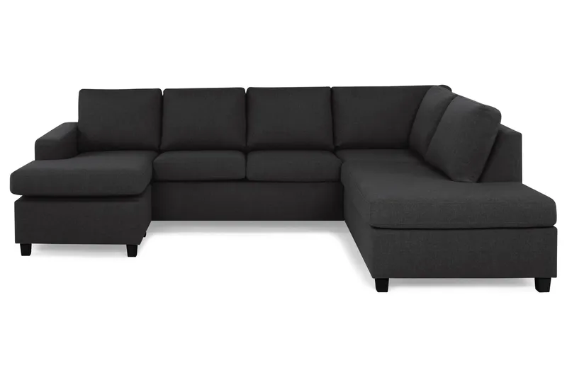 Crazy 4-sits Högervänd U-formad Large Soffa med Divan och Schäslong i Tyg, Antracit