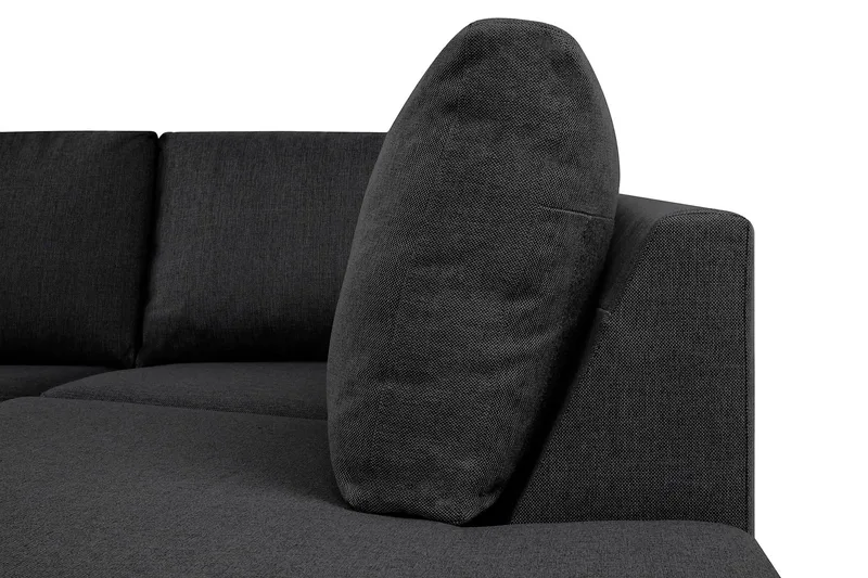 Crazy 4-sits Högervänd U-formad Small Soffa med Divan och Schäslong i Tyg - Mörkgrå - Möbler - Soffa - U-soffa