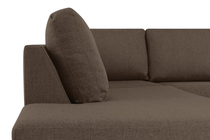 Crazy 4-sits Vänstervänd U-formad Large Soffa med Divan och Schäslong i Tyg - Brun - Möbler - Soffa - U-soffa