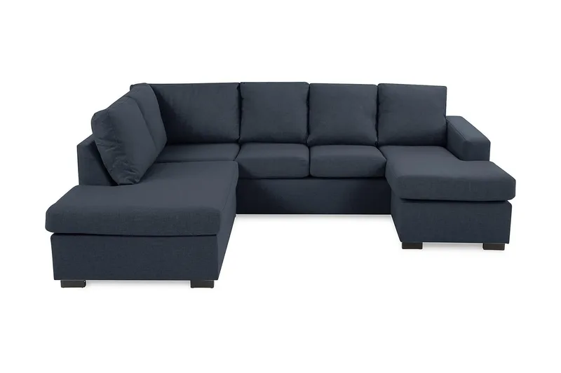 Crazy 4-sits Vänstervänd U-formad Large Soffa med Divan och Schäslong i Tyg, Mörkblå