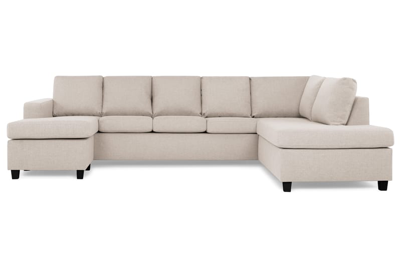 Crazy 5-sits Högervänd U-formad X-Large Soffa med Divan och Schäslong i Tyg - Beige - Möbler - Soffa - U-soffa