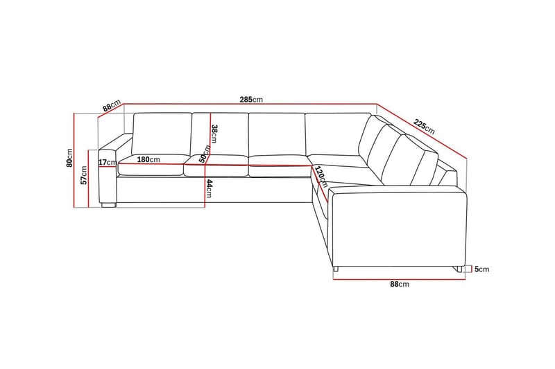 Crazy 5-sits Vändbar L-formad Large Hörnsoffa i Tyg - Mörkblå - Möbler - Soffa - Hörnsoffa