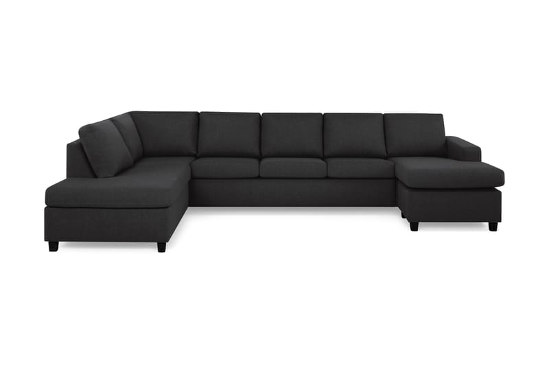 Crazy 5-sits Vänstervänd U-formad X-Large Soffa med Divan och Schäslong i Tyg, Antracit