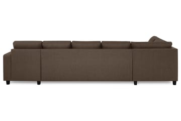 Crazy 5-sits Vänstervänd U-formad X-Large Soffa med Divan och Schäslong i Tyg - Brun - Möbler - Soffa - U-soffa