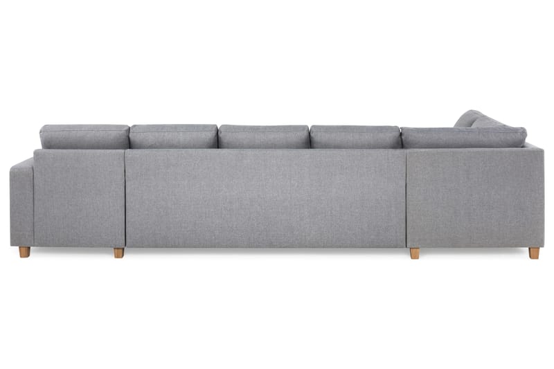 Crazy 5-sits Vänstervänd U-formad X-Large Soffa med Divan och Schäslong i Tyg - Grå - Möbler - Soffa - U-soffa