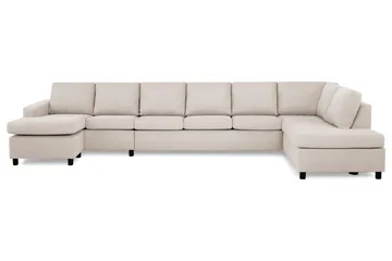 Crazy 6-sits Högervänd U-formad XX-Large Soffa med Divan och Schäslong i Tyg - Beige - Möbler - Soffa - U-soffa