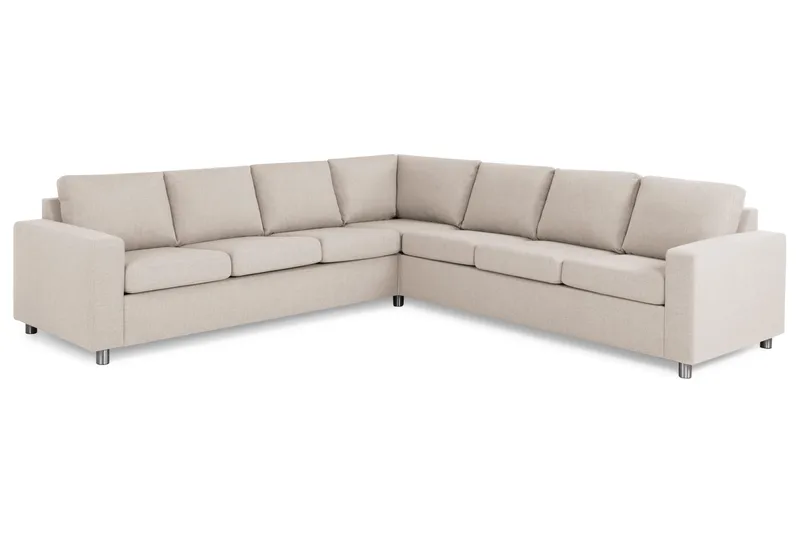 Crazy 6-sits Vändbar L-formad X-Large Hörnsoffa i Tyg - Beige - Möbler - Soffa - Hörnsoffa