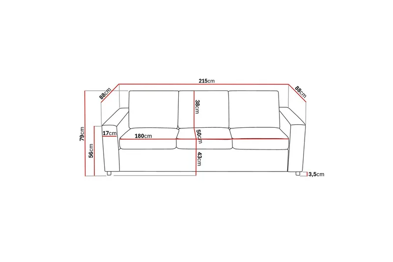 Crazy Soffgrupp 3-sits Soffa + Fåtölj i Tyg - Antracit - Möbler - Soffa - Soffgrupp