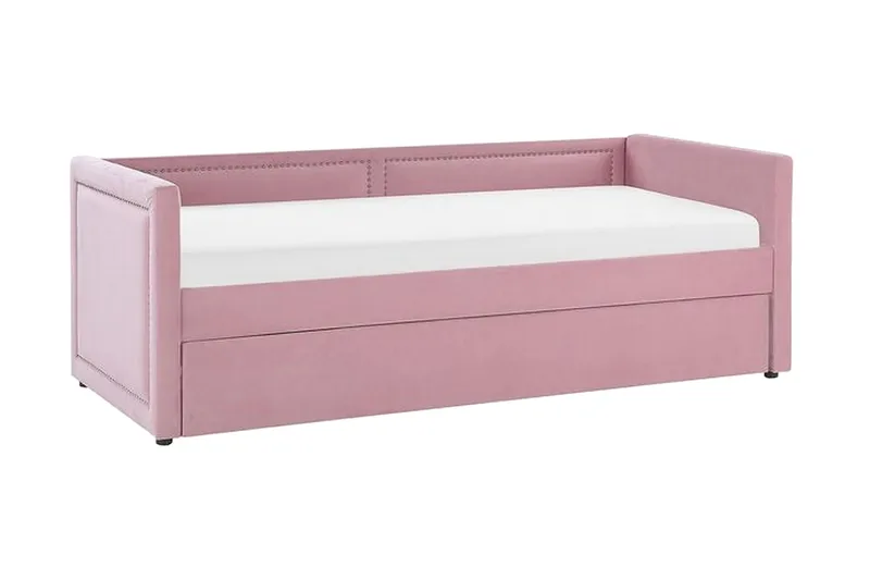 Dagbädd 90 x 200 cm sammet rosa MIMIZAN, Rosa