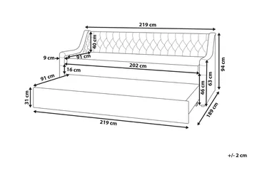 Dagbädd 90 x 200 cm sammet rosa MONTARGIS - Rosa - Möbler - Soffa - Dagbäddar