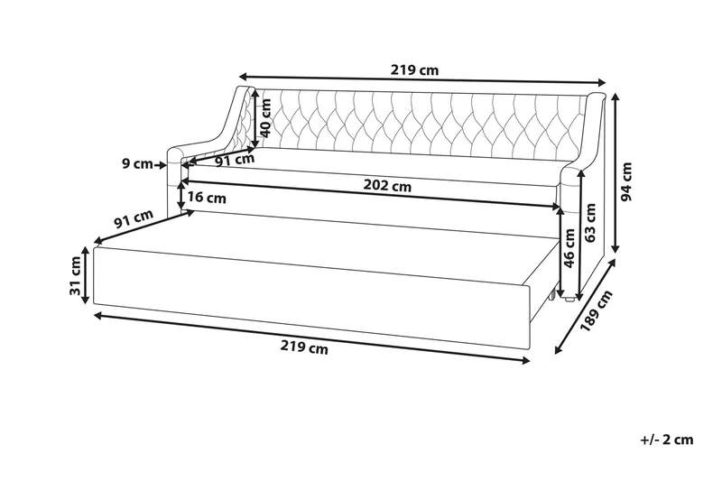 Dagbädd 90 x 200 cm sammet rosa MONTARGIS - Rosa - Möbler - Soffa - Dagbäddar