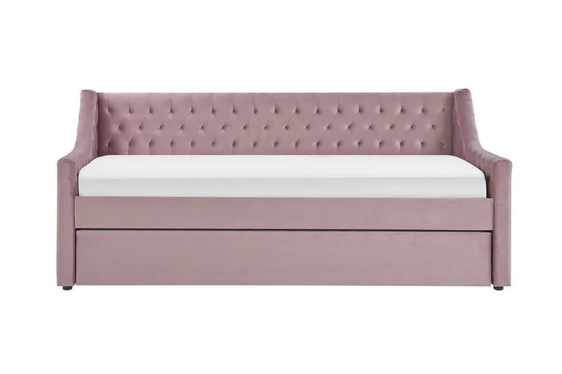 Dagbädd 90 x 200 cm sammet rosa MONTARGIS, Rosa