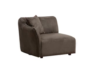 Damor 5-sits L-formad Svängd Soffa i Sammet - Brun - Möbler - Soffa