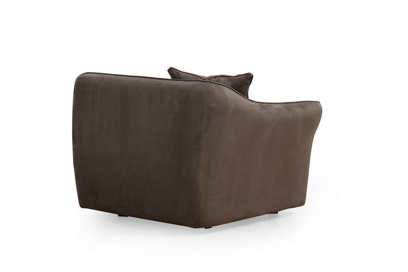Damor 5-sits L-formad Svängd Soffa i Sammet - Brun - Möbler - Soffa