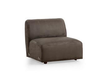 Damor 5-sits L-formad Svängd Soffa i Sammet - Brun - Möbler - Soffa