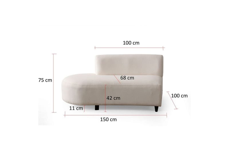 Dariya Svängd Soffa 4-sits - Cream - Möbler - Soffa - 4 sits soffa
