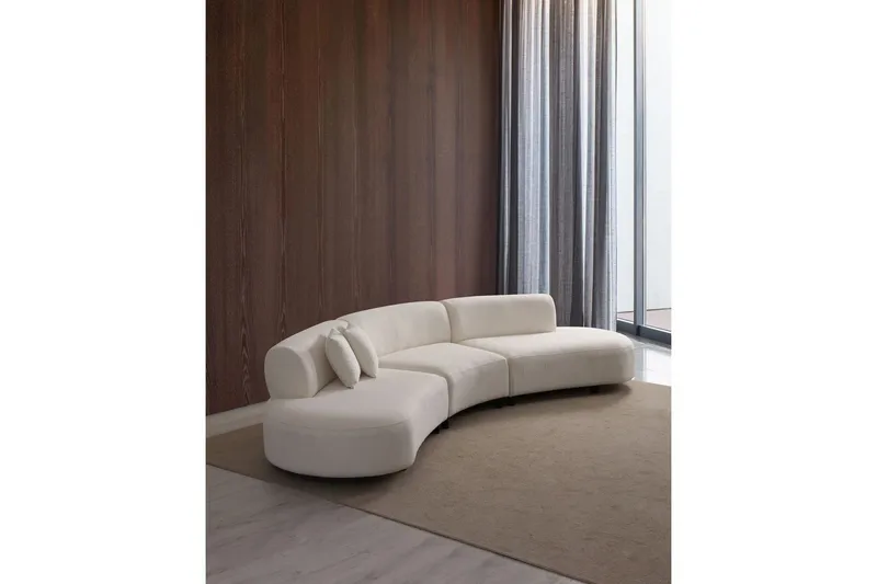 Dariya Svängd Soffa 4-sits - Cream - Möbler - Soffa - 4 sits soffa