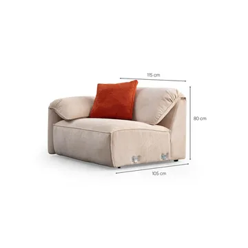 Derebasi 4-sits Hörnsoffa - Krämvit - Möbler - Soffa - Divansoffor & schäslongsoffa