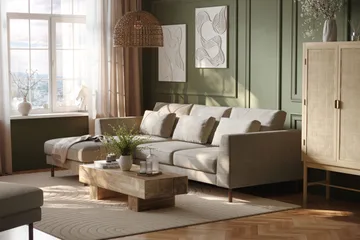 Florenz 3-sits Vänstervänd L-formad Divansoffa i Chenille - Grå/Beige - Möbler - Soffa - Divansoffor & schäslongsoffa - 3 sits soffa med divan
