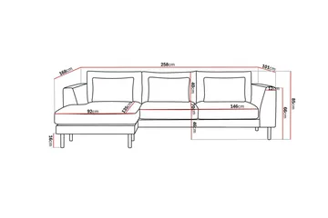 Florenz 3-sits Vänstervänd L-formad Divansoffa i Chenille - Grå/Beige - Möbler - Soffa - Divansoffor & schäslongsoffa - 3 sits soffa med divan