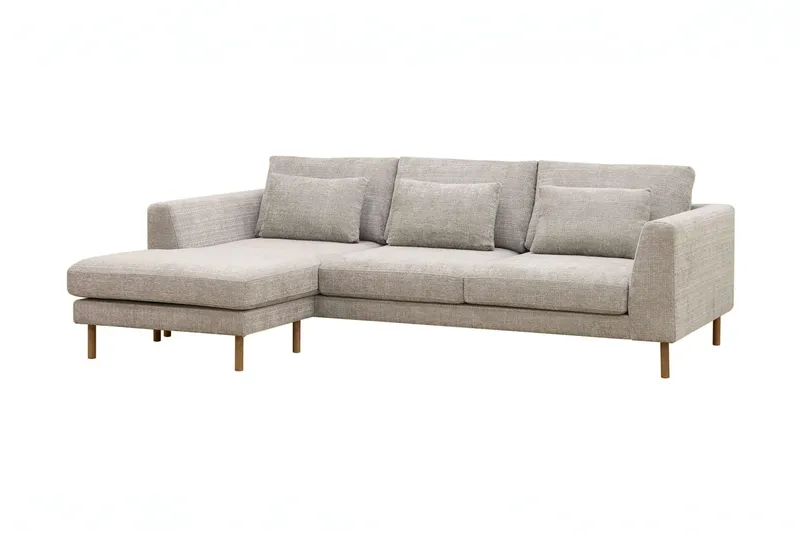 Florenz 3-sits Vänstervänd L-formad Divansoffa i Chenille - Grå/Beige - Möbler - Soffa - Divansoffor & schäslongsoffa - 3 sits soffa med divan