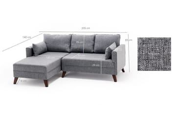 Antigua Divanbäddsoffa Vänster - Grå - Möbler - Soffa - Bäddsoffa - Bäddsoffa divan