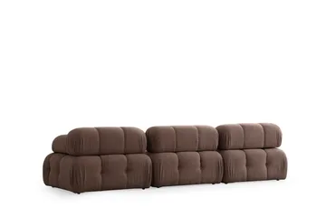 Belgin Bubblig Divansoffa 3-sits 315 cm med utfällbara armstöd och ryggstöd - Brun - Möbler - Soffa - Modulsoffor - Komplett modulsoffa
