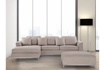 Dugard 4-sits Djup L-formad Hörnsoffa med Divan i Tyg - Beige - Möbler - Soffa - Divansoffor & schäslongsoffa - 4 sits soffa med divan